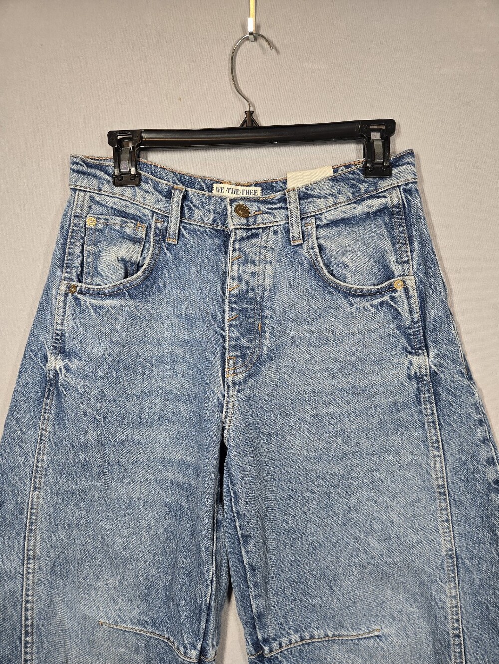 We The Free X Free People Lucky You Mid Rise Barrel Jeans Size 25 - Picture 3 of 11